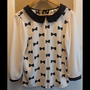 LC Lauren Conrad Black and White Blouse